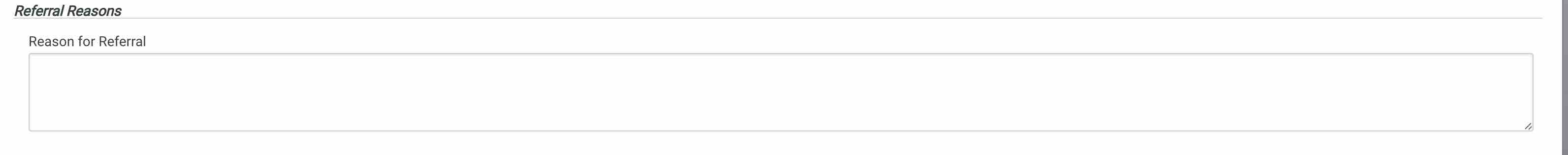 Referral Reasons