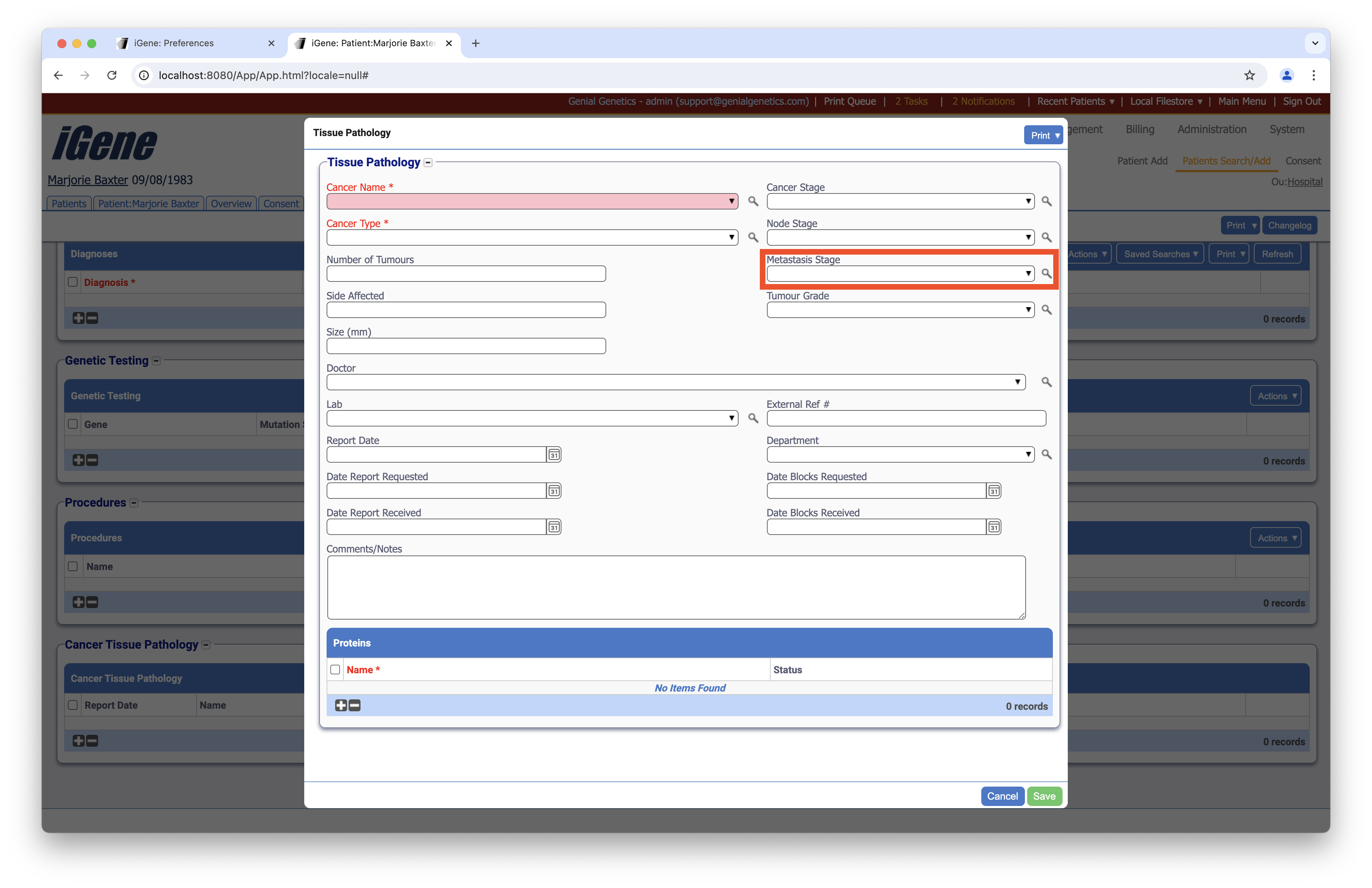 Cancer Metastatis Stages