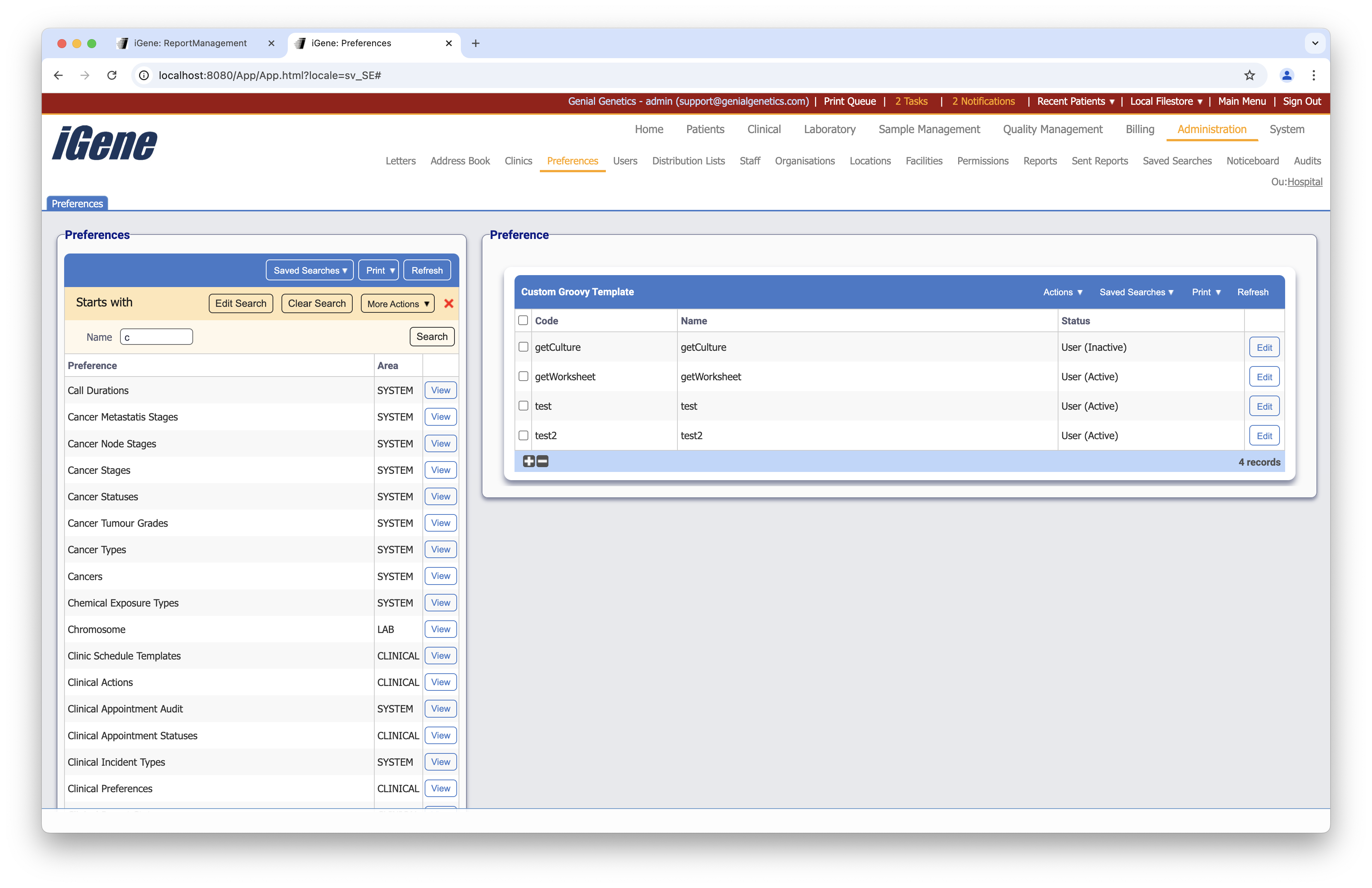 Custom Groovy Templates list