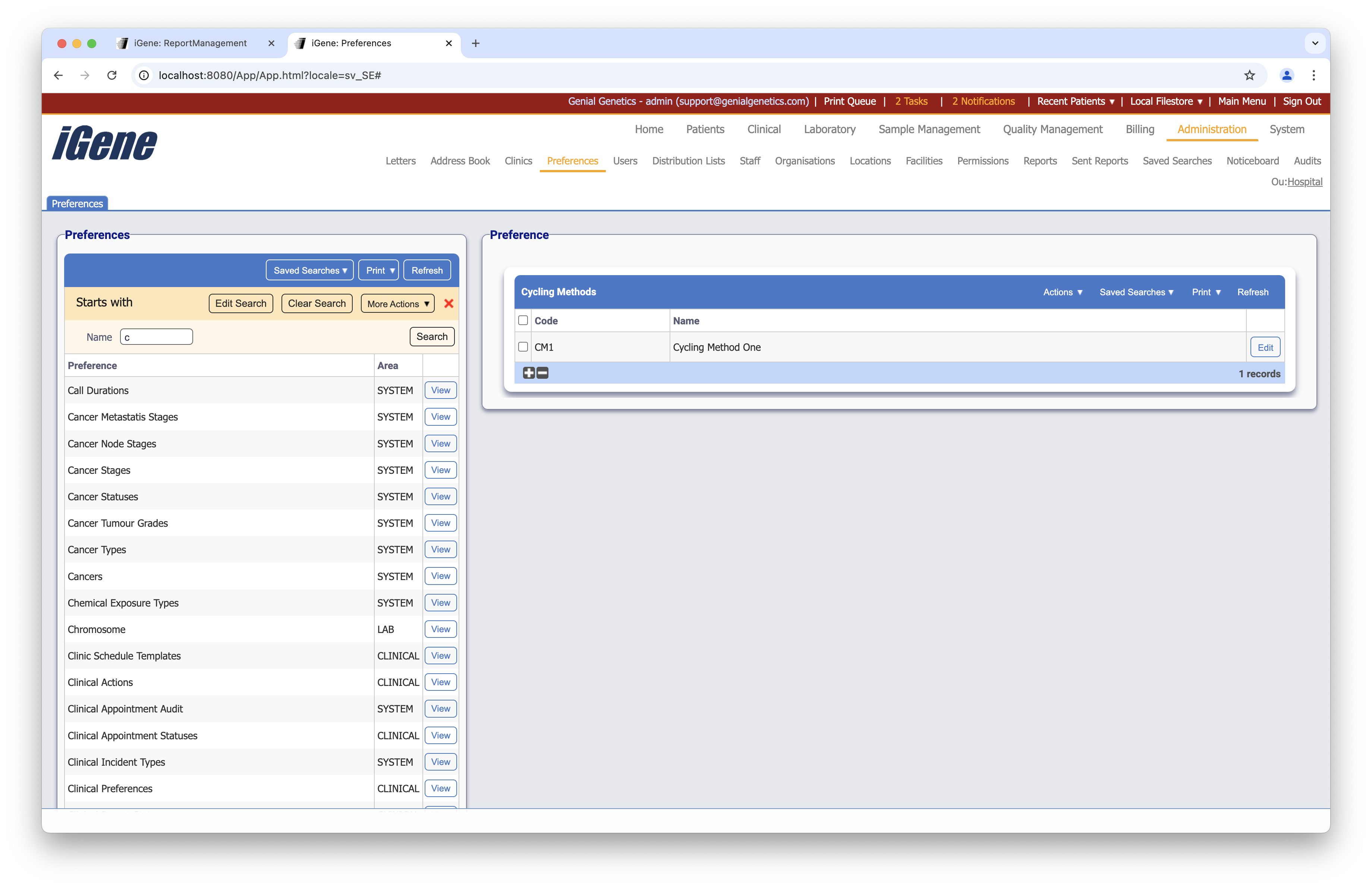 Cycling Methods list
