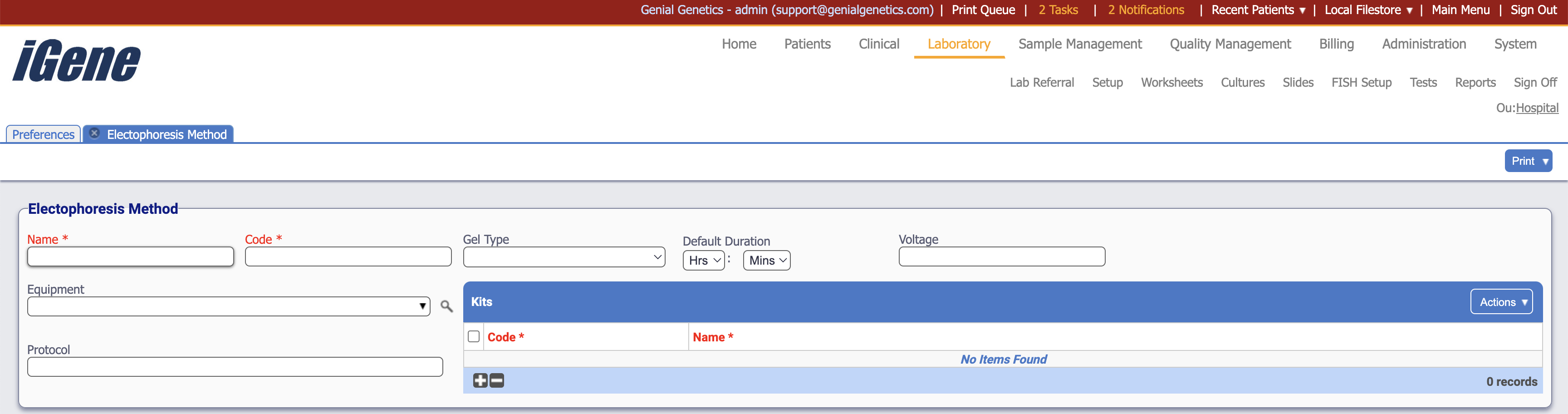 Edit Electrophoresis Method