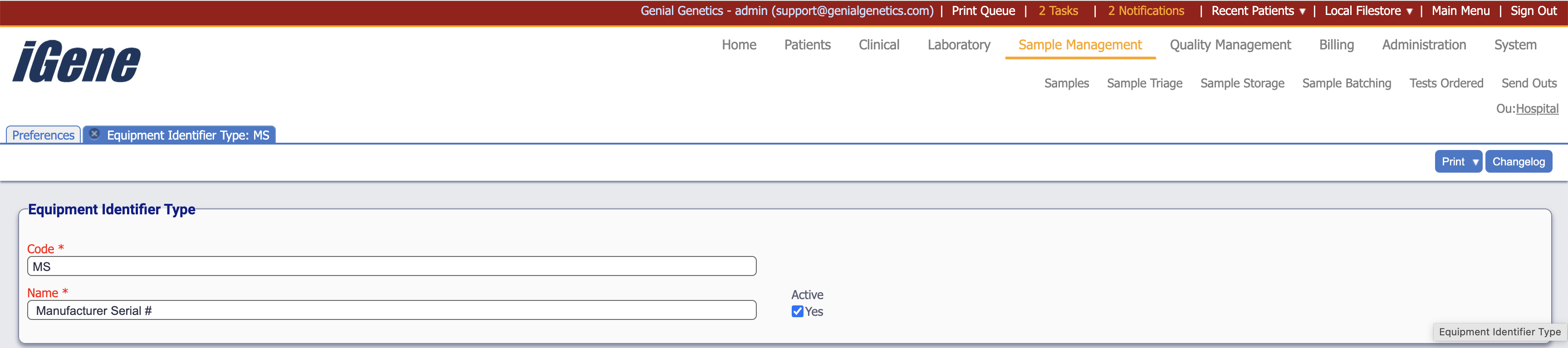 Edit Equipment Identifier Type