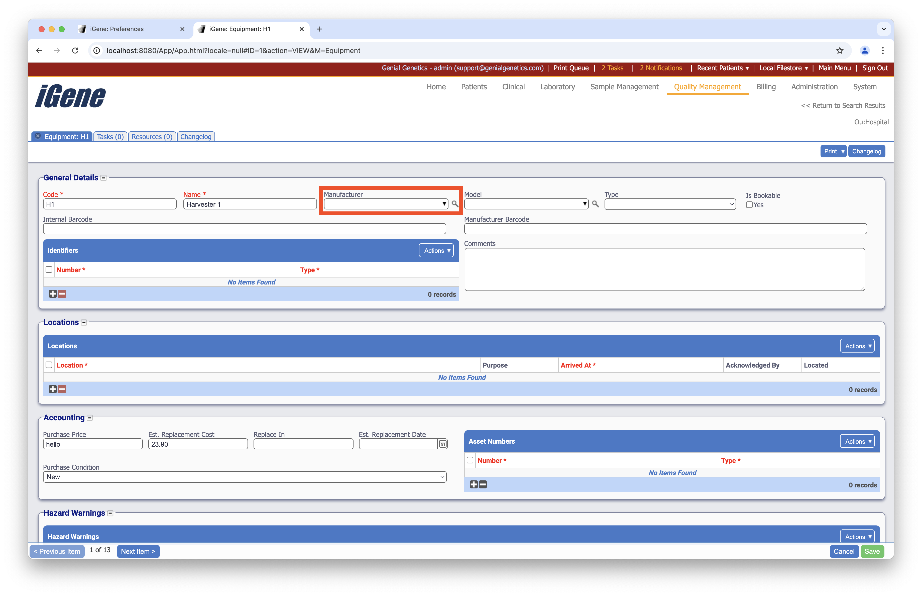 Equipment Manufacturers