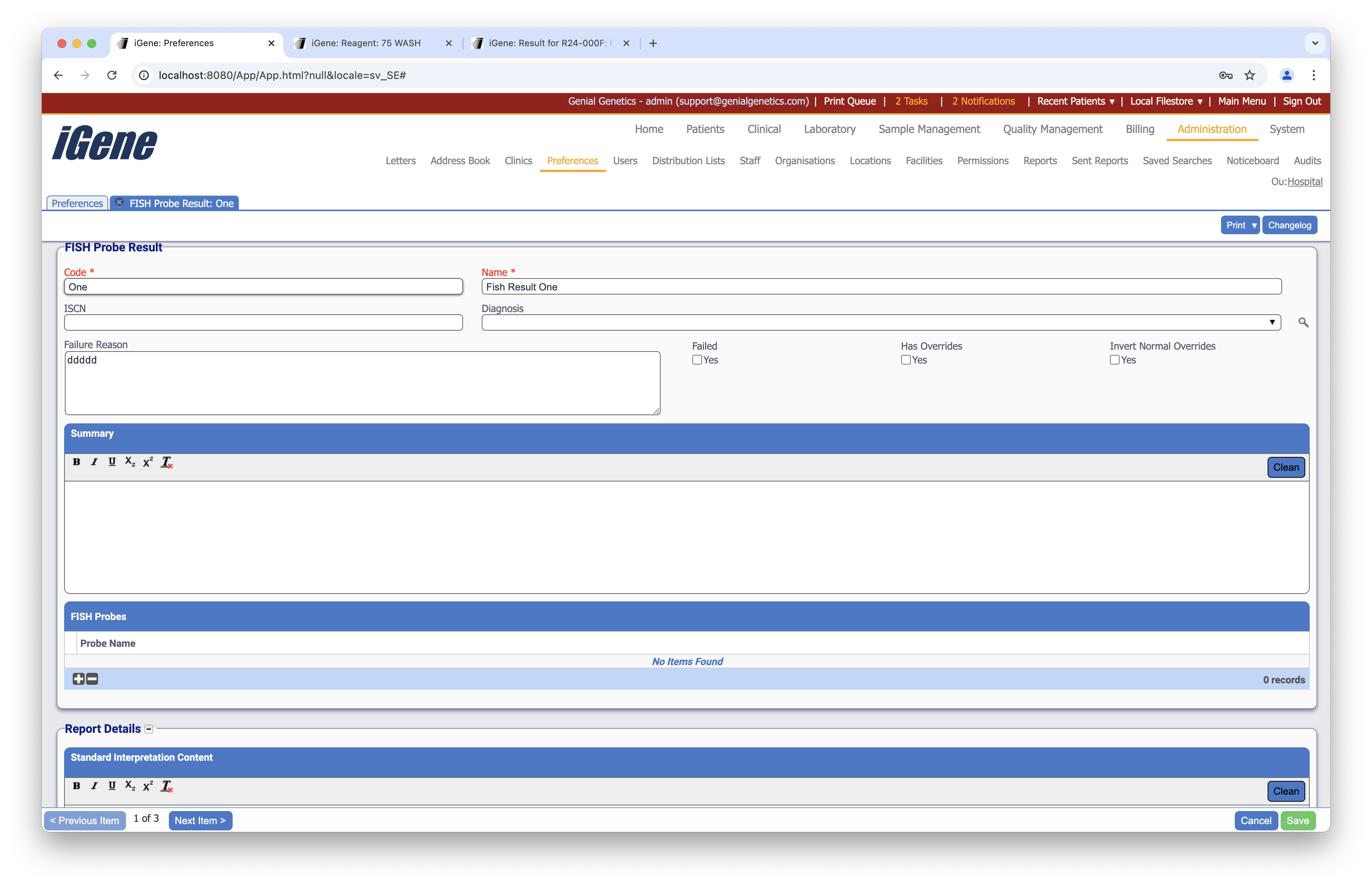 Edit Fish Result Code