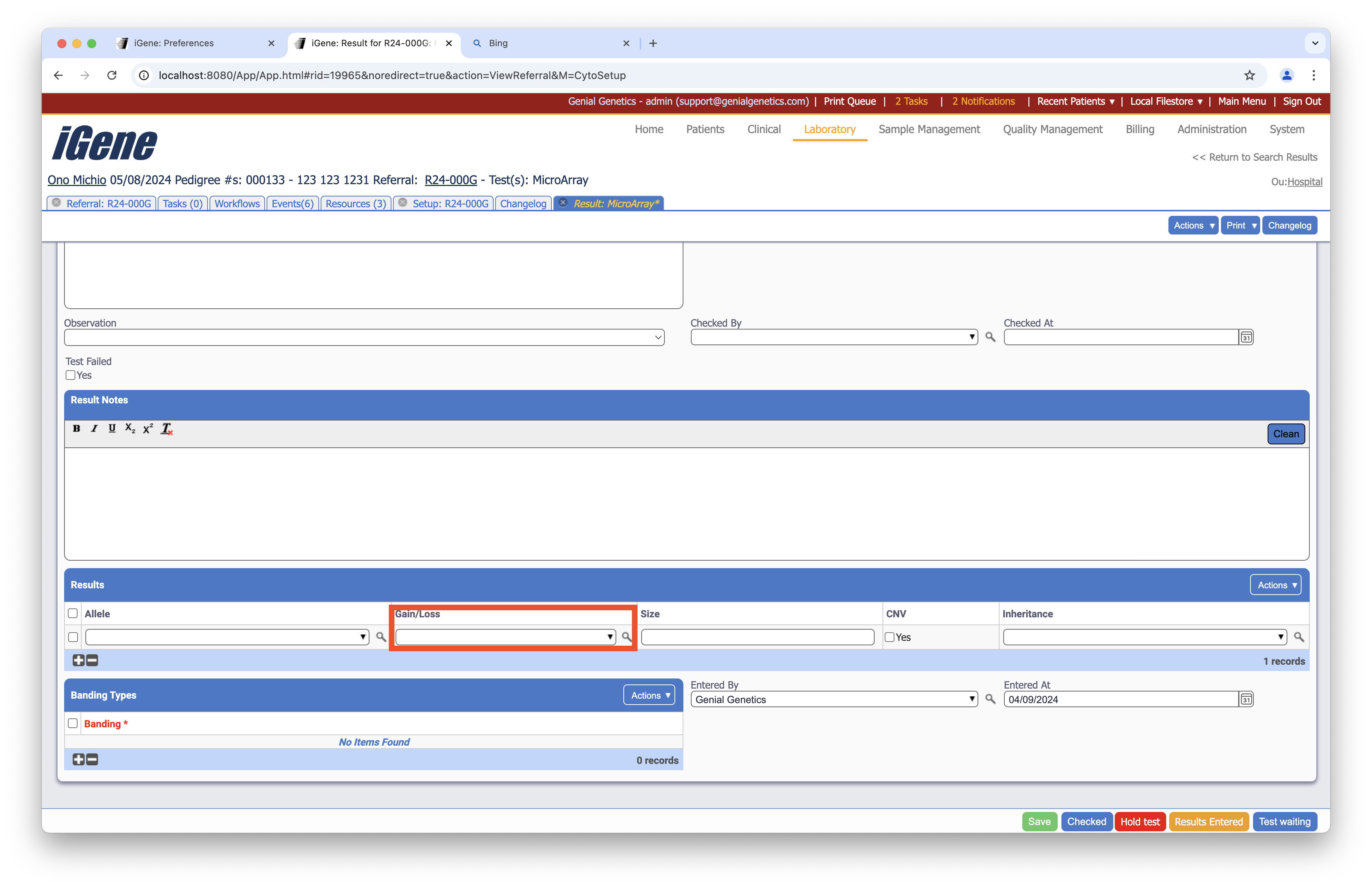 Microarray Gain/Losses
