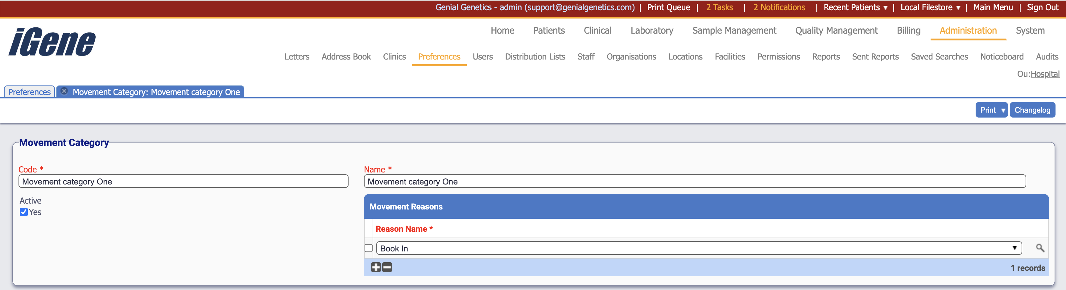 Edit Movement Category