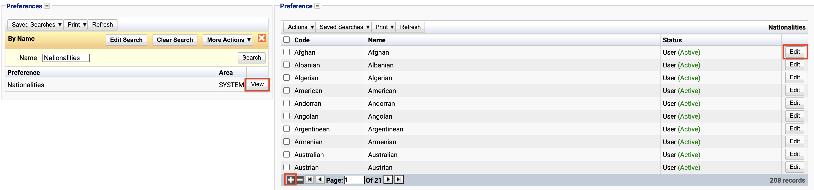 Finding the nationalities preference in the preference list.