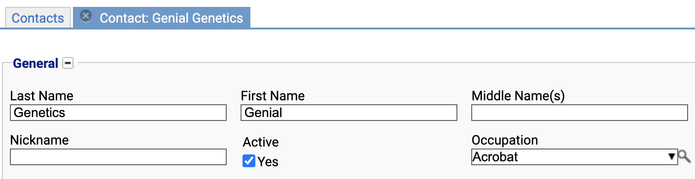 Occupation field useable in the address book.