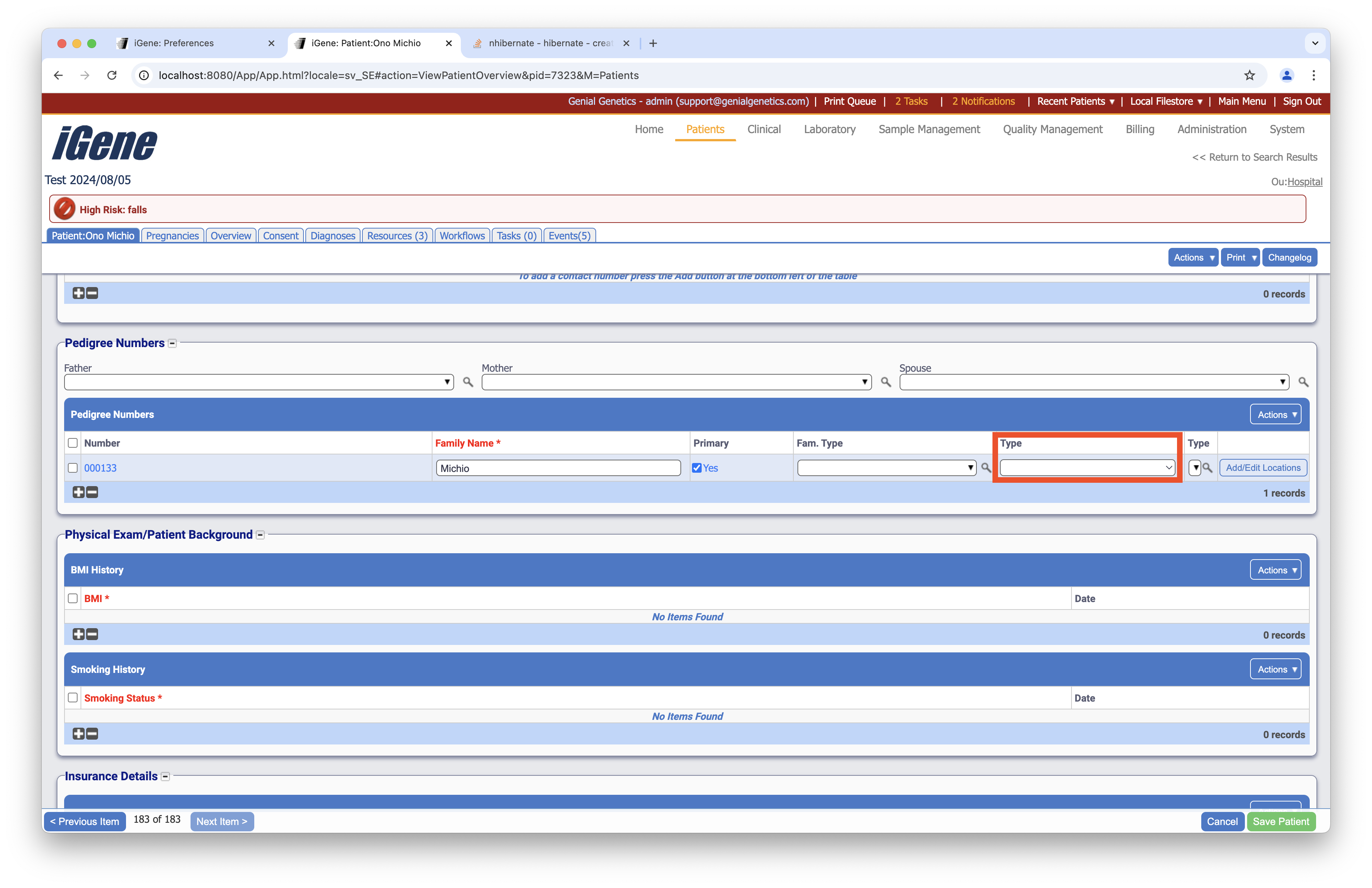Pedigree Number Types