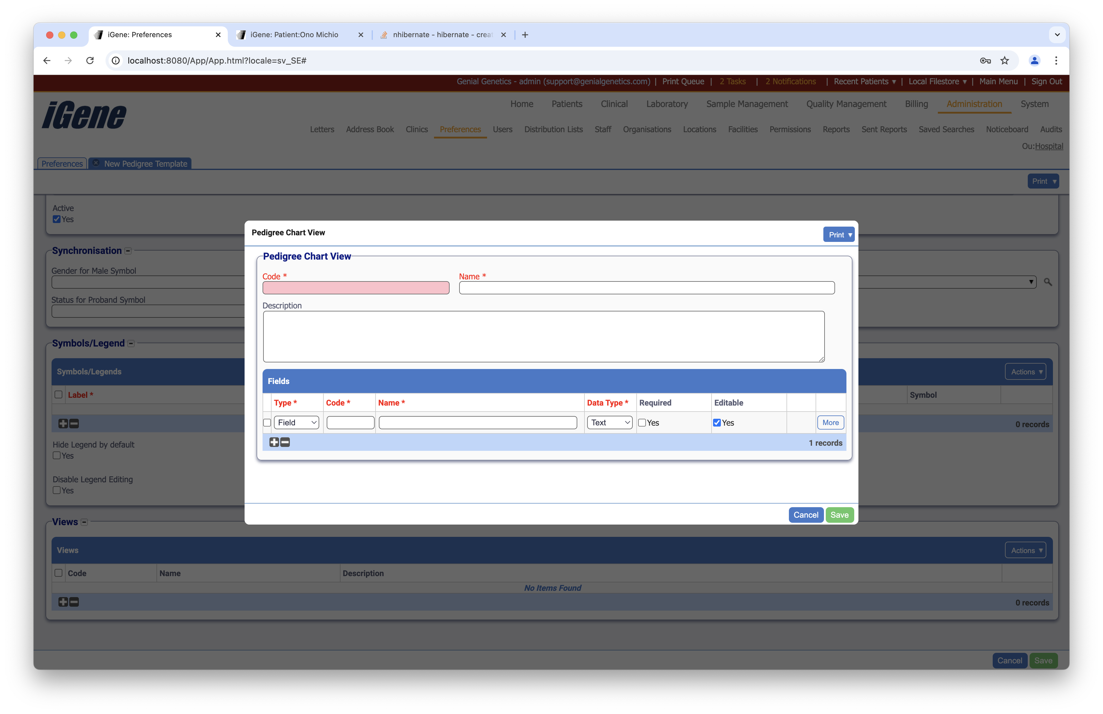 Edit Pedigree Template