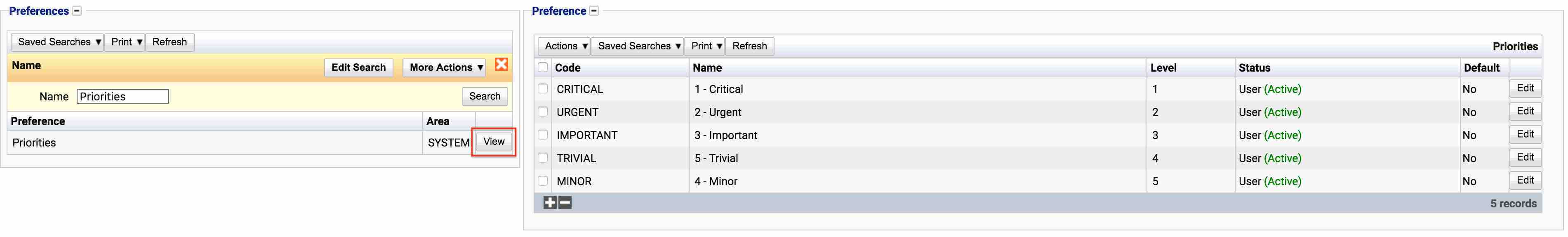 Finding the Priorities preference