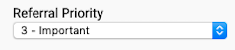 Referral Priority dropdown box