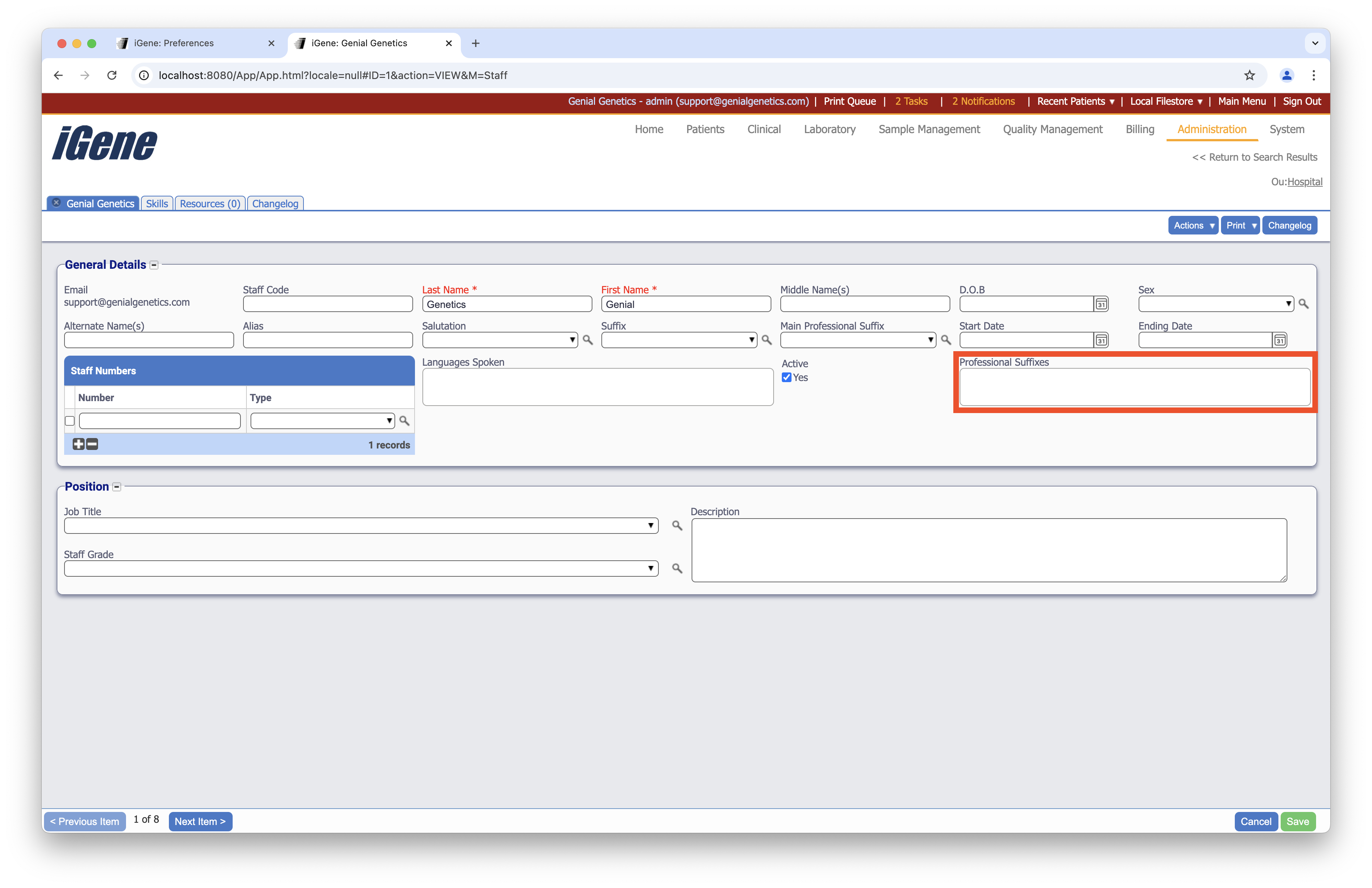 Professional Suffixes