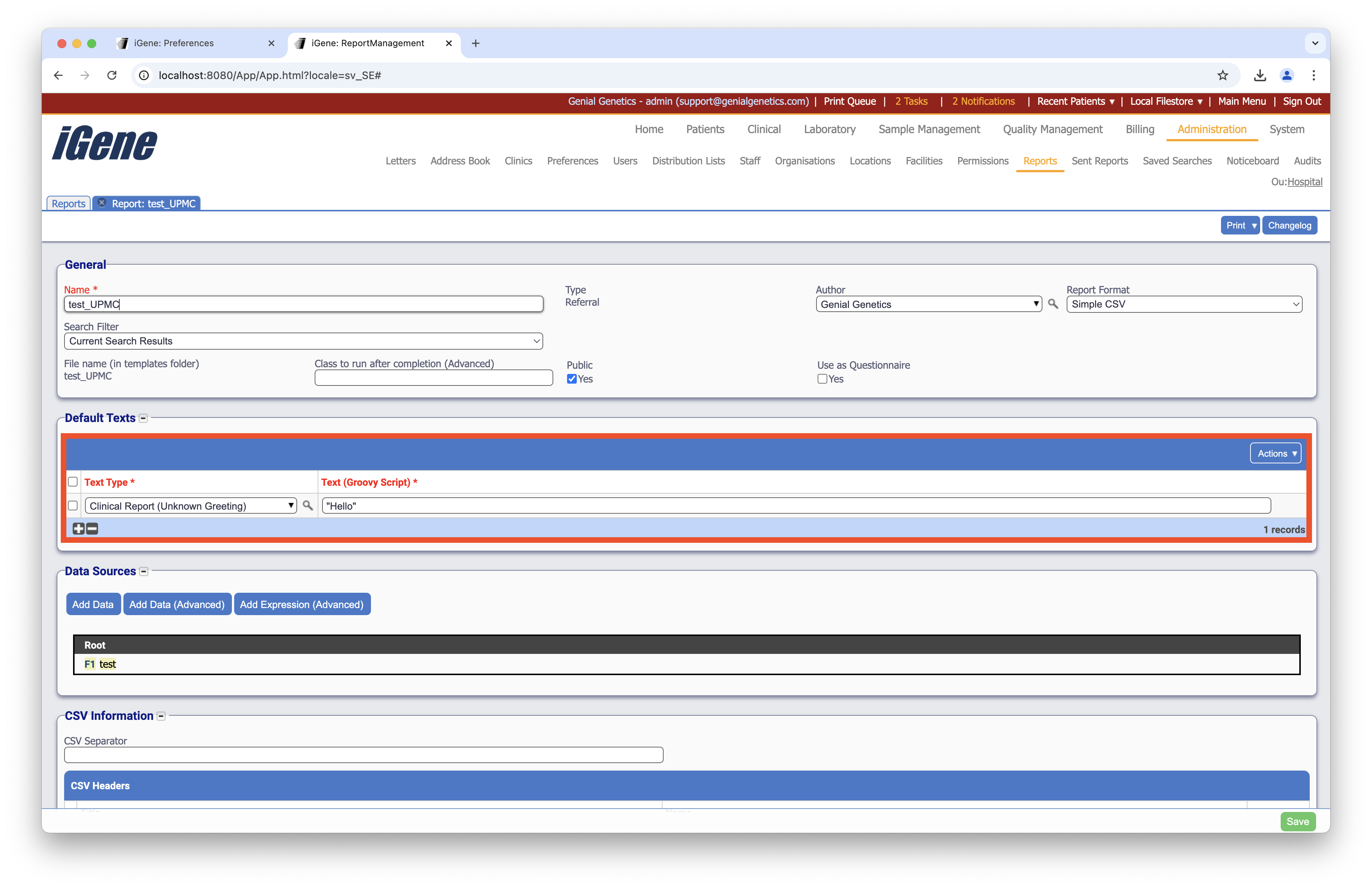 Report Default Types