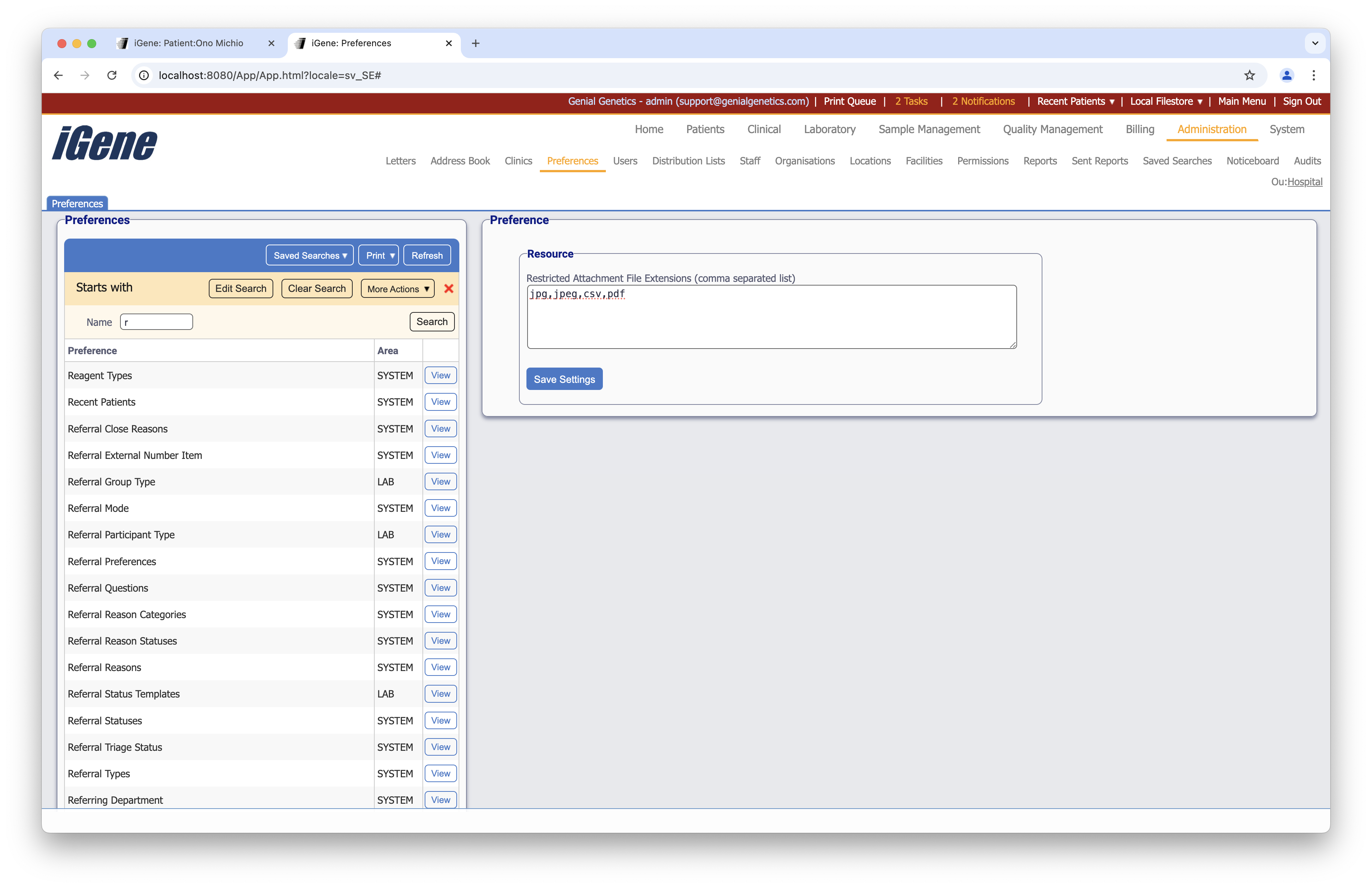 Resource Preferences