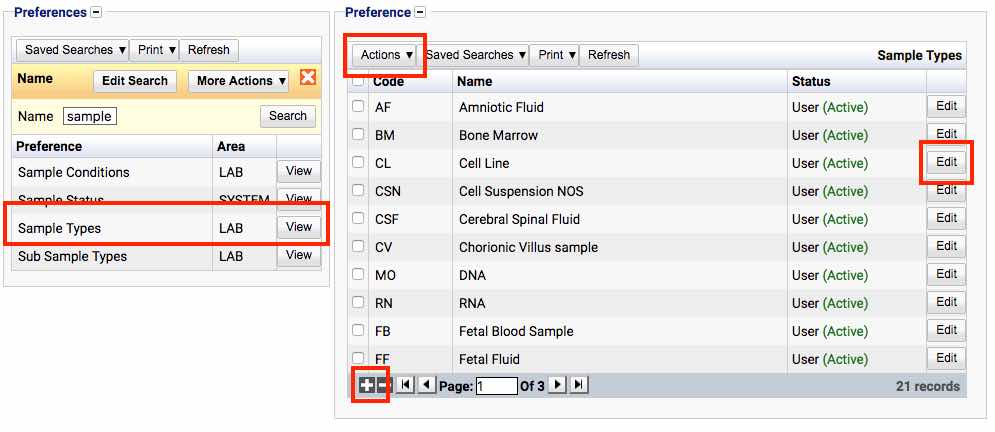 Sample Type In Preferences