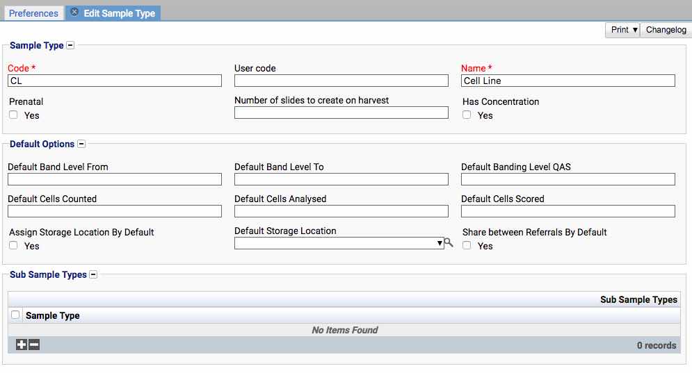 Sample Type Preference