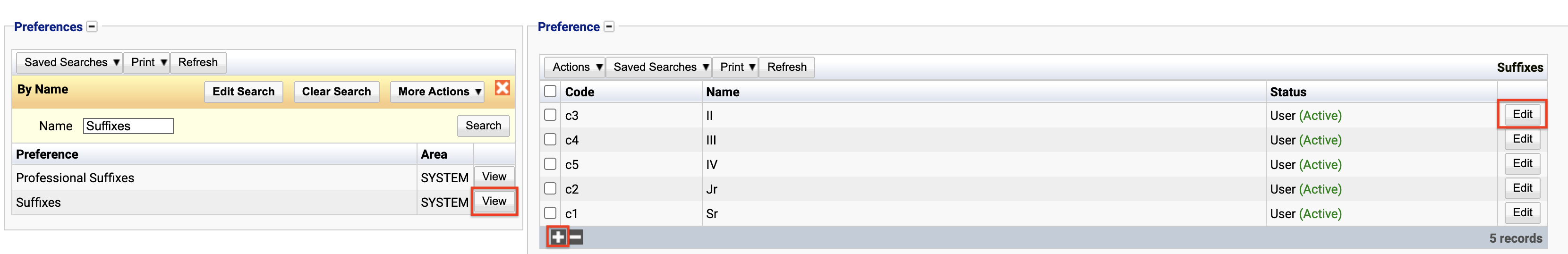 Finding the suffixes preference in the preference list.