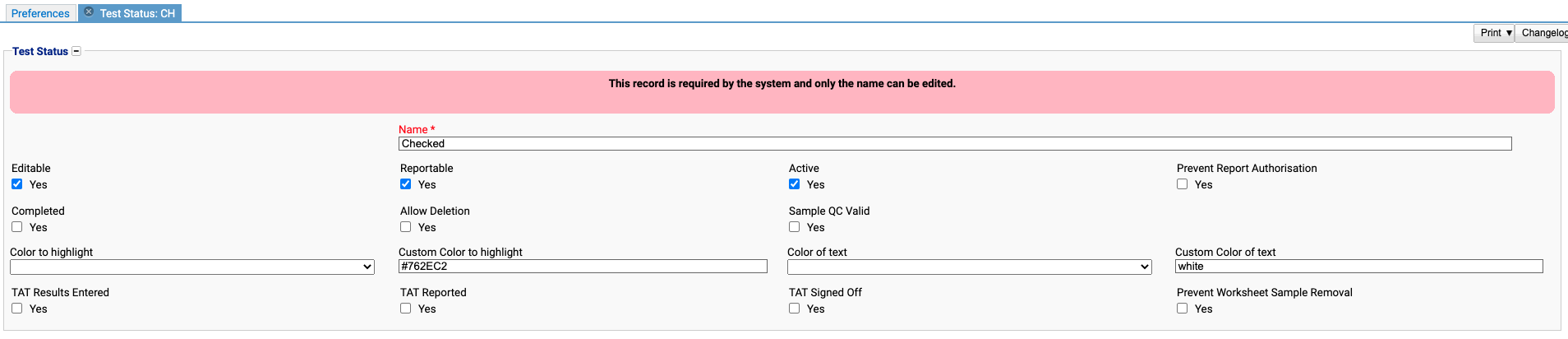 Checked: system set, adding colours a different way