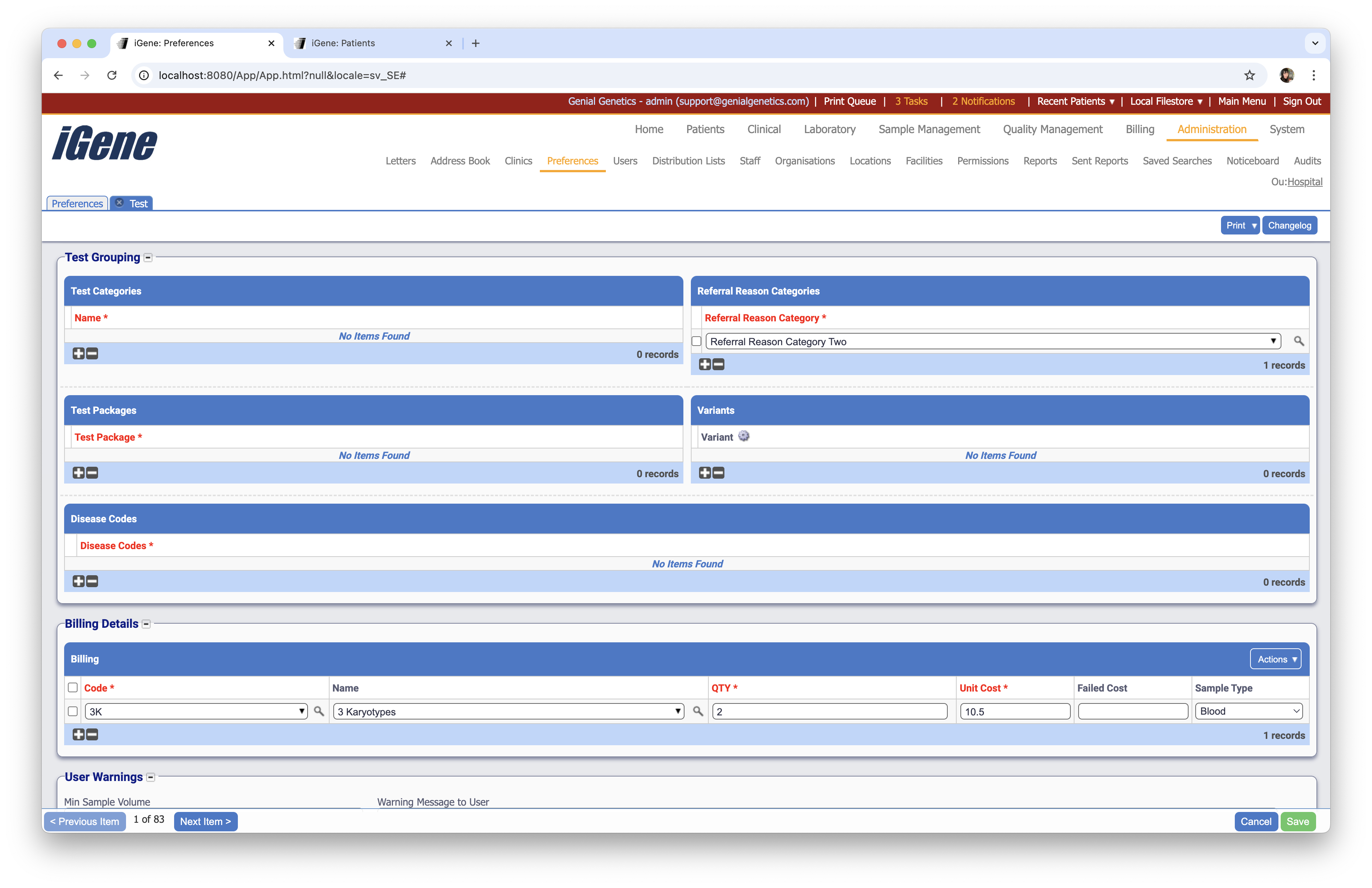 Test Availability Rules