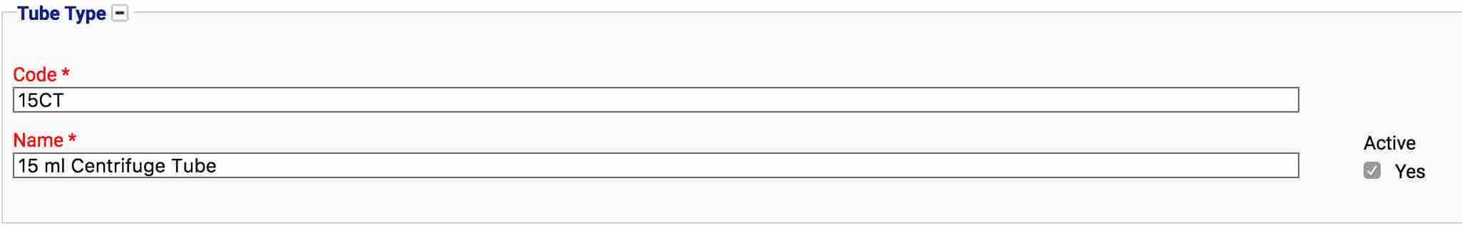 Tube Type preference form