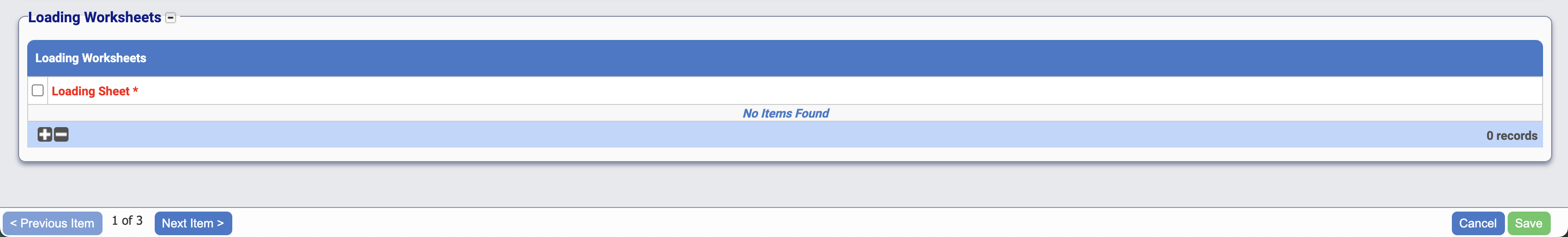 Worksheet Loading Pattern