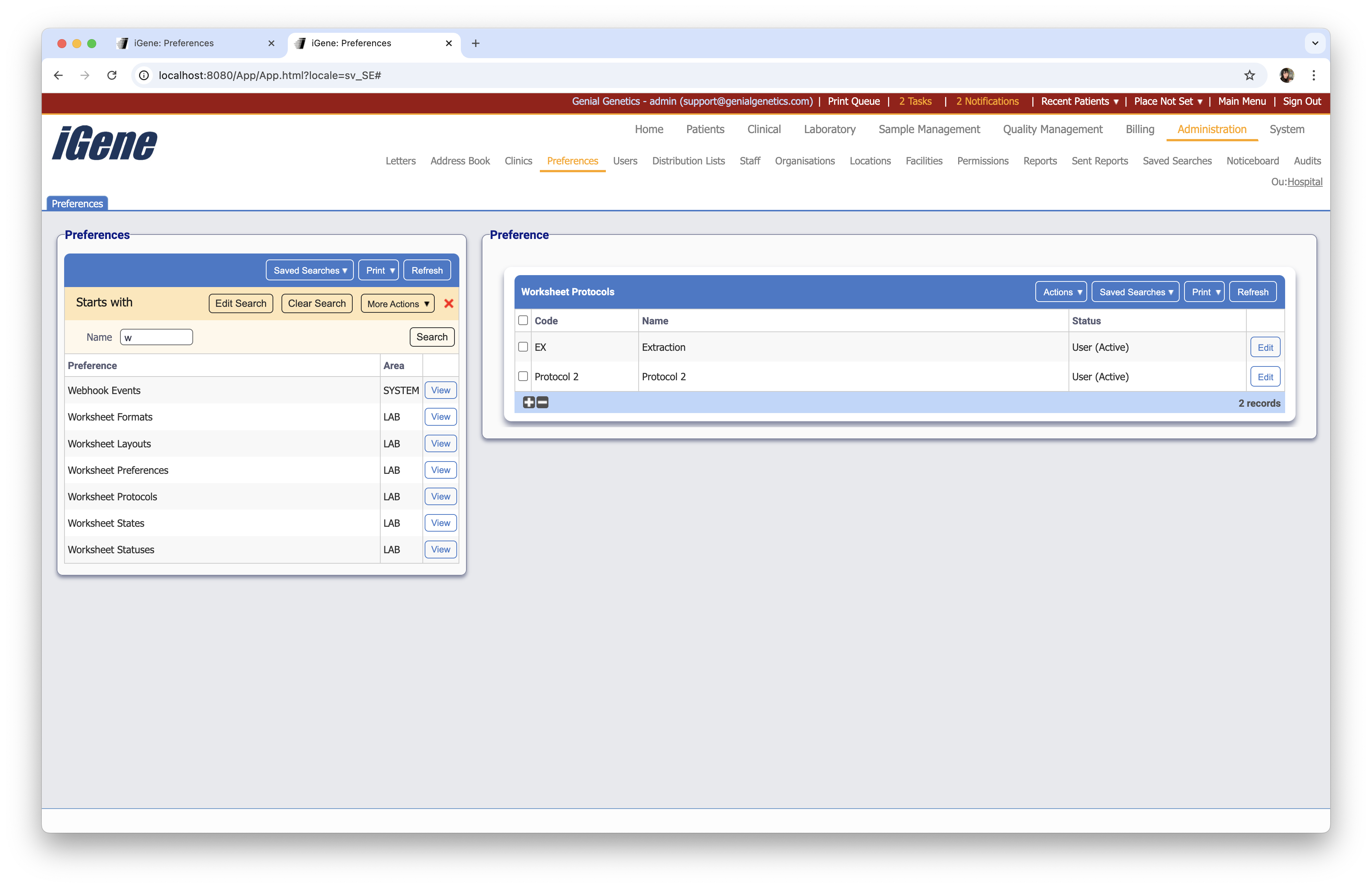 Worksheet Protocols list