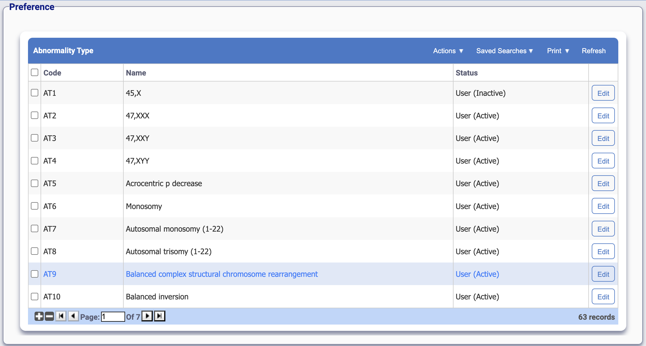 The preferences page