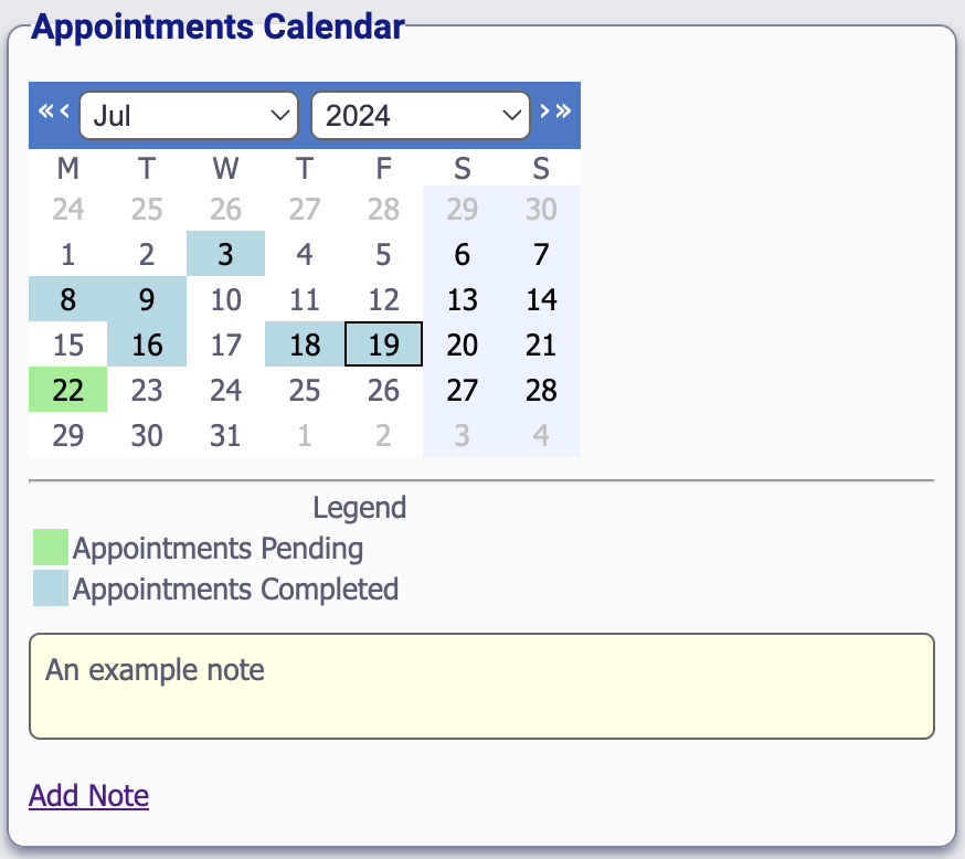 The Appointments Calendar