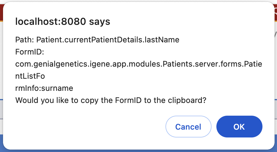 Patient List Popup