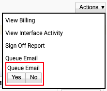 Select queue email and yes