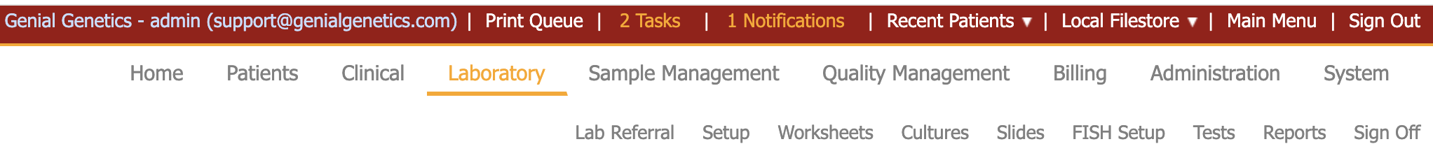 The laboratory sub-headings