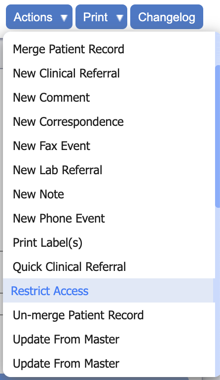 Restrict Access Action