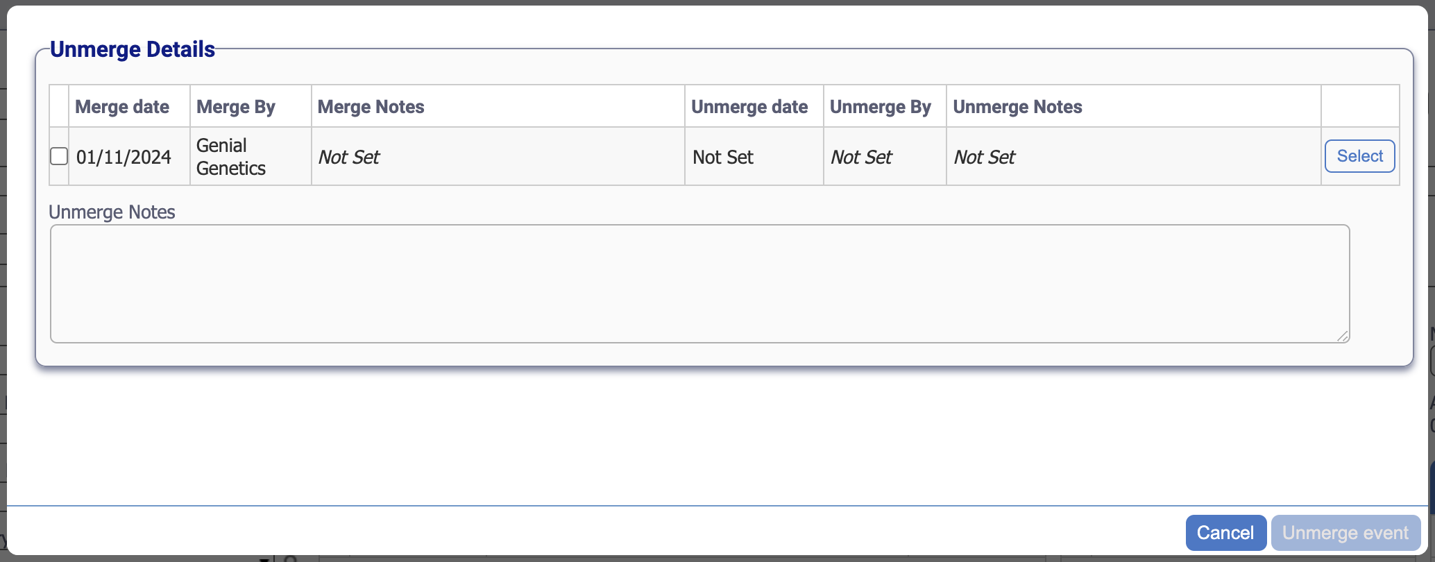 Historic Merge Actions