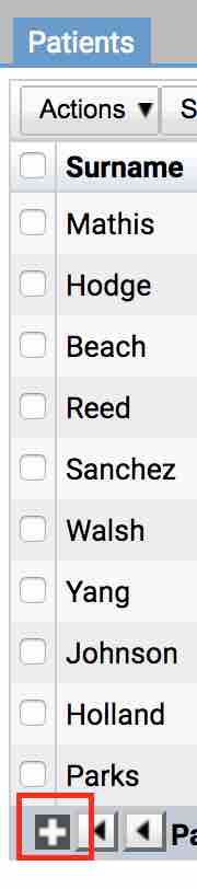 Adding Patients - Plus Button