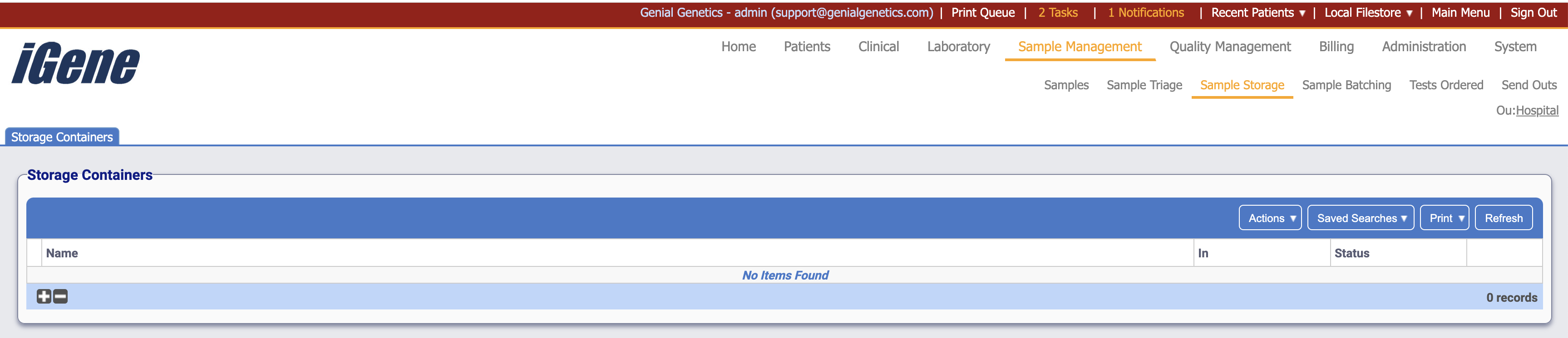Sample Management Clicking