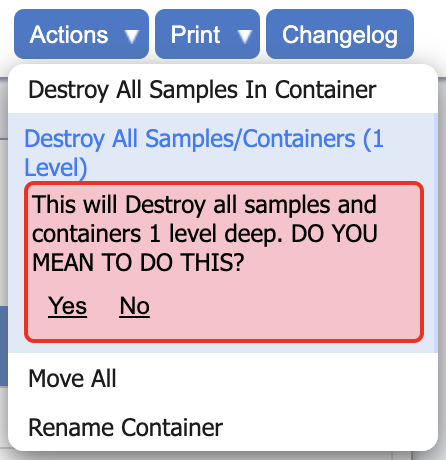 Destroy All One Level Confirmation