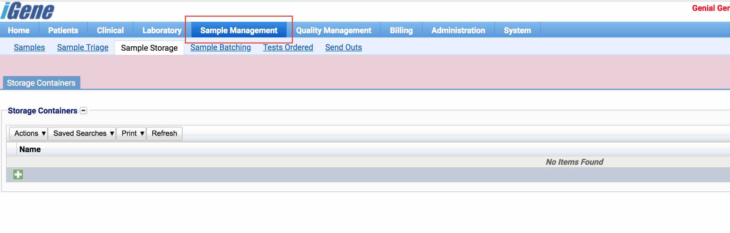 Sample Management Clicking