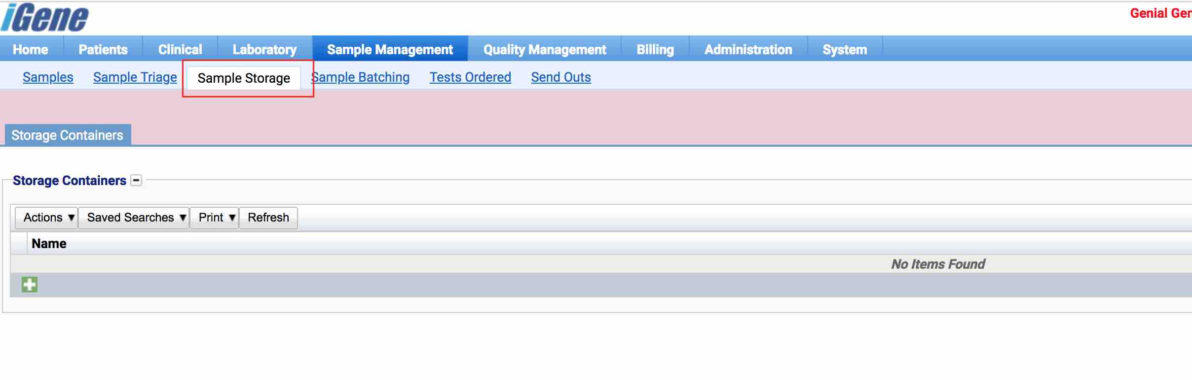 Sample Storage Clicking