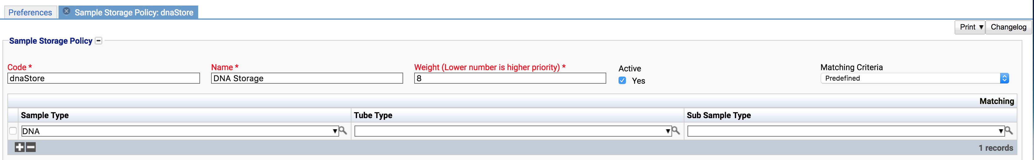 Example1 Sample Storage Policy