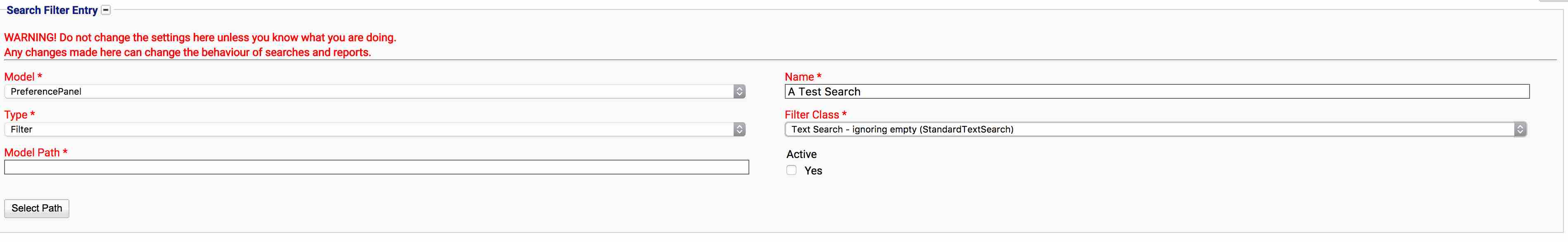 Adding Search Field Advanced