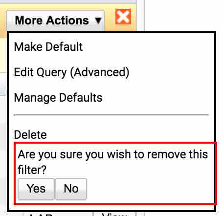 Search Filter Delete Confirm
