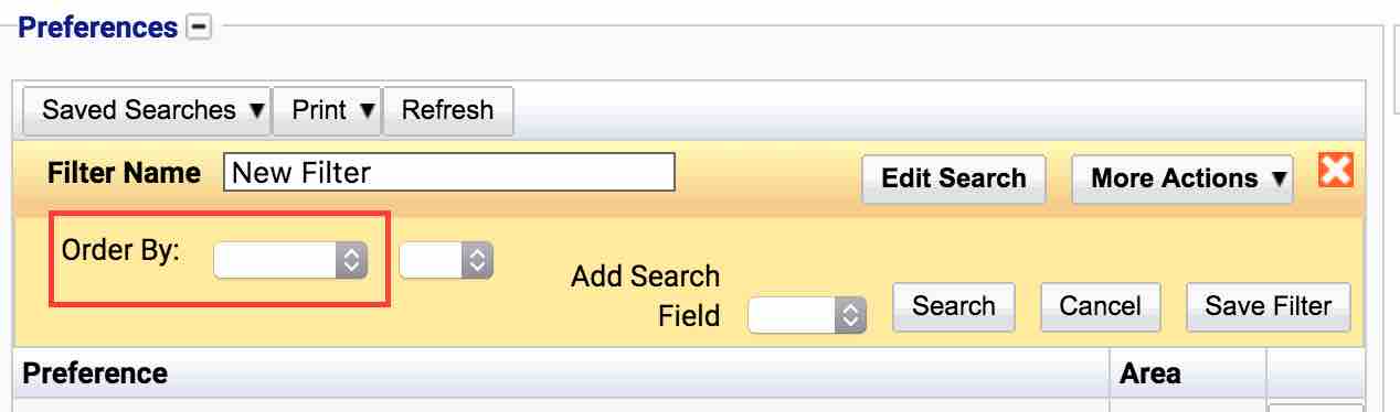 Search Filter Order By Drop Down