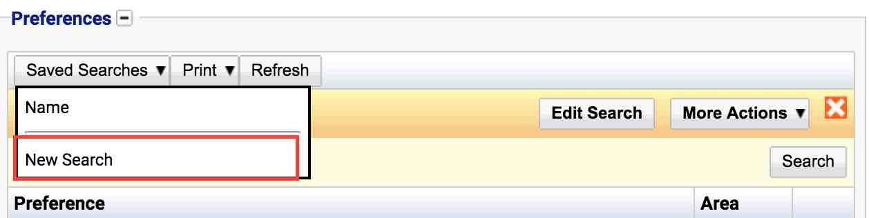 Search Filter New Search