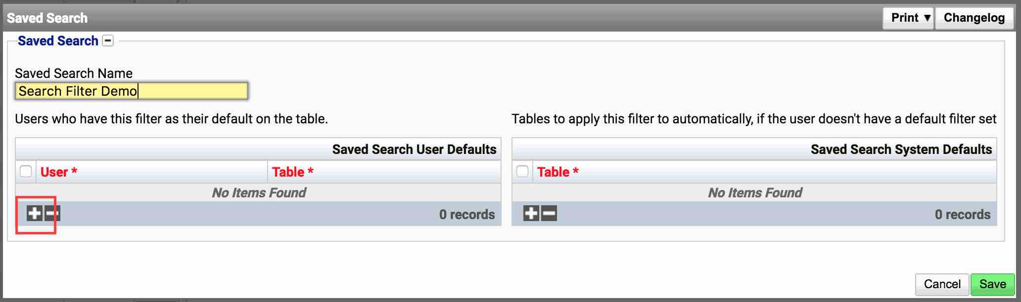 Search Filter Per User