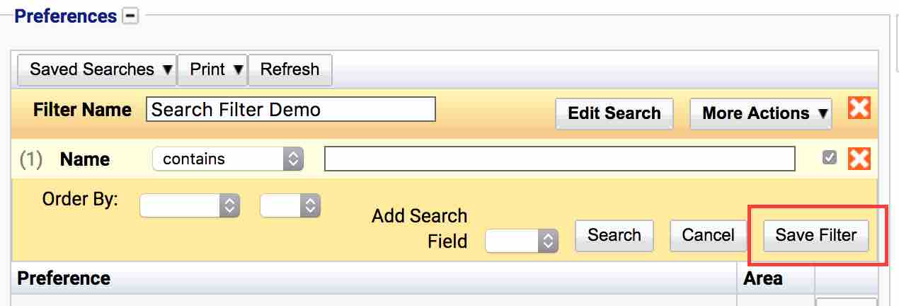 Search Filter Search