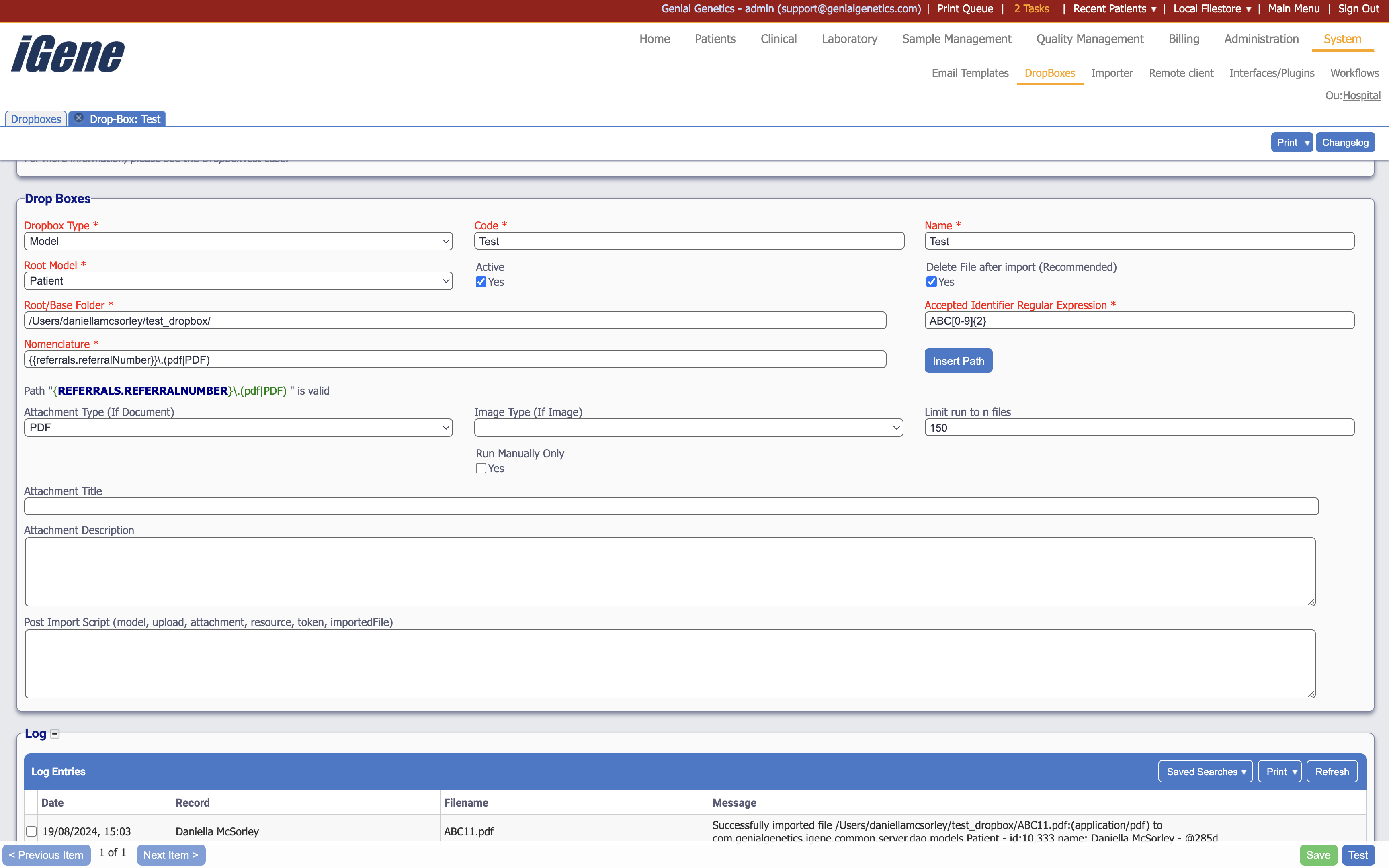 The new dropbox page